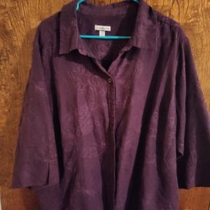 3X Purple Croft & Barrow buttoned down blouse